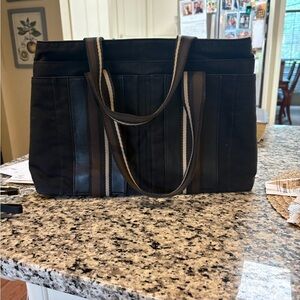 Hermes Black and Brown Tote Bag